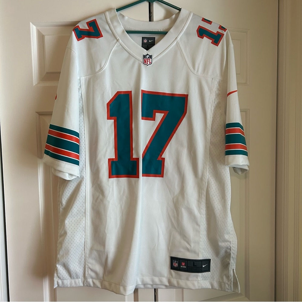 Nike NFL Jaylen Waddle Jersey, Miami Dolphins #17, Size Large